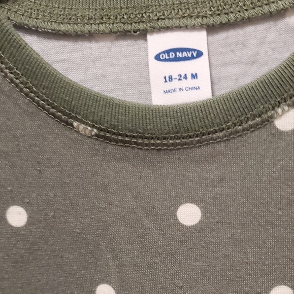 12/$30 sage green polka dot sleep shirt/dress - 18 to 24 months - Picture 2 of 7